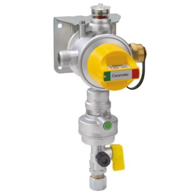Kaasupullonvaihdin Caramatic DriveTwo 50 mbar pystyasennukseen
